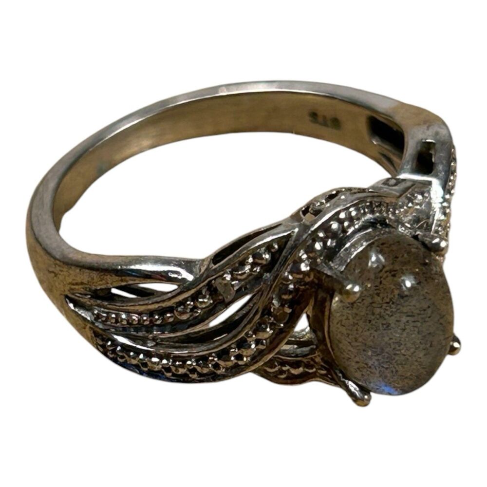 Labradorite Wing Design Ring Karis Sterling Silver Size 6.75